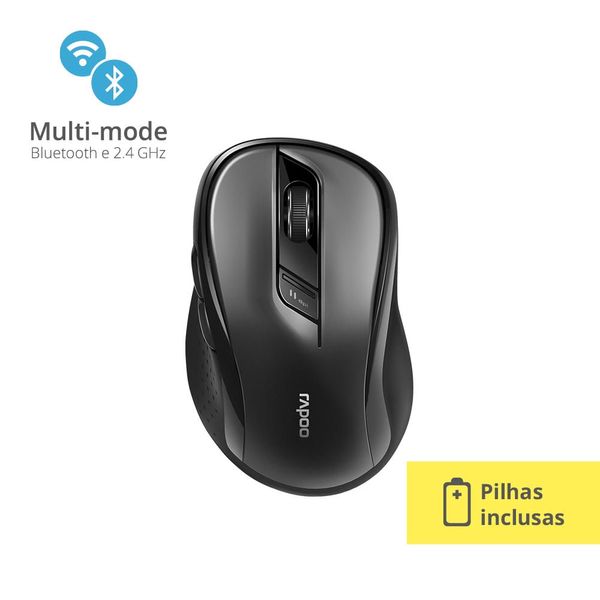 Mouse Rapoo Bluetooth + 2.4 ghz Black 5 Anos de Garantia Pilha Inclusa - RA013 RA013
