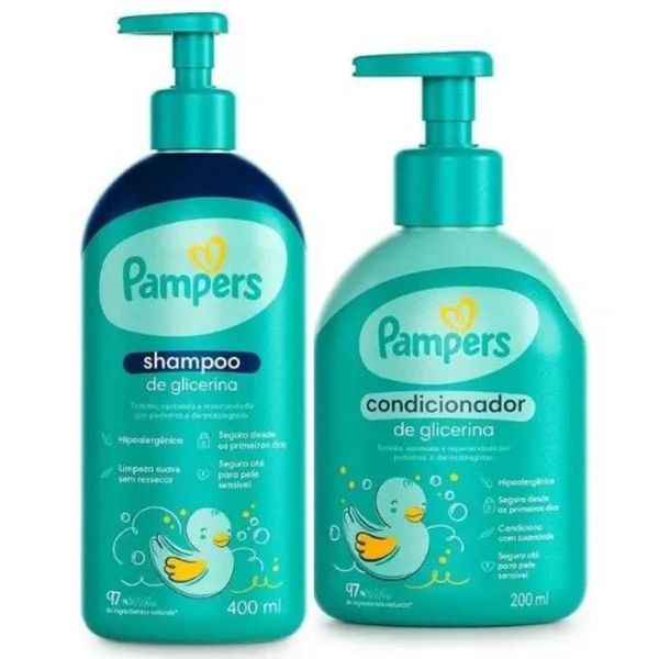 KIT SHAMPOO 400ML + CONDICIONADOR 200ML - BEBE - PAMPERS