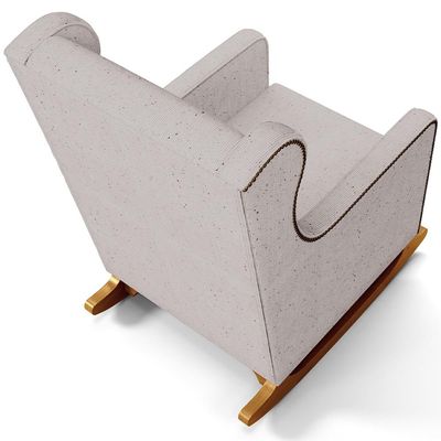 Poltrona de Amamentação com Balanço Mavie L02 Linho Bege - Lyam Decor