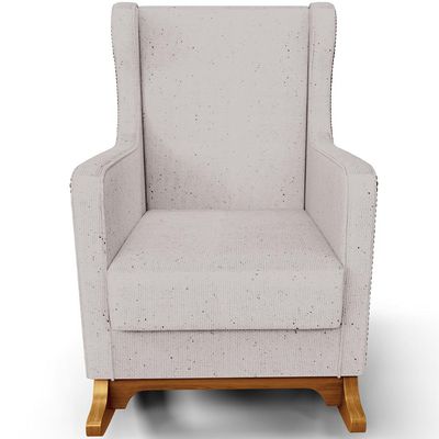 Poltrona de Amamentação com Balanço Mavie L02 Linho Bege - Lyam Decor