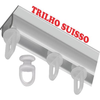 Cortina 3 Mts Sala Quarto Luna Renda para Trilho Suisso Baratissima Branca