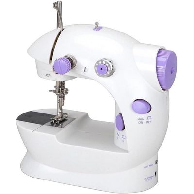 Mini máquina de costura ajustável de 2 velocidades com fio duplo portátil máquina de costura multifuncional
