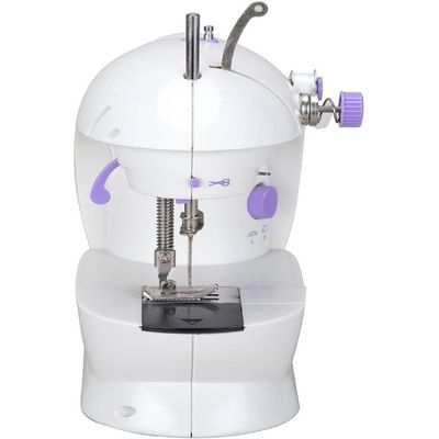Mini máquina de costura ajustável de 2 velocidades com fio duplo portátil máquina de costura multifuncional
