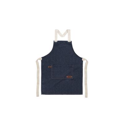 Avental Infantil Jeans Azul Ala Algodao Cru Cozinha Artes 1un