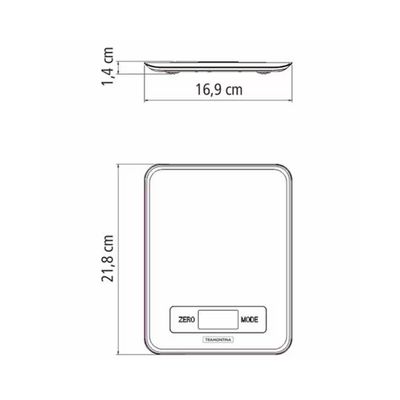 Balança Digital para Cozinha Tramontina Adatto 5kg em Aço Inox Inox
