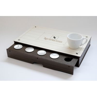 Caixa Porta Cápsulas Café Nespresso com Gaveta Mdf 31x20x5cm