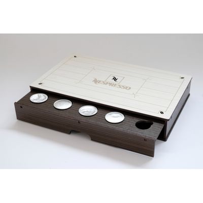 Caixa Porta Cápsulas Café Nespresso com Gaveta Mdf 31x20x5cm