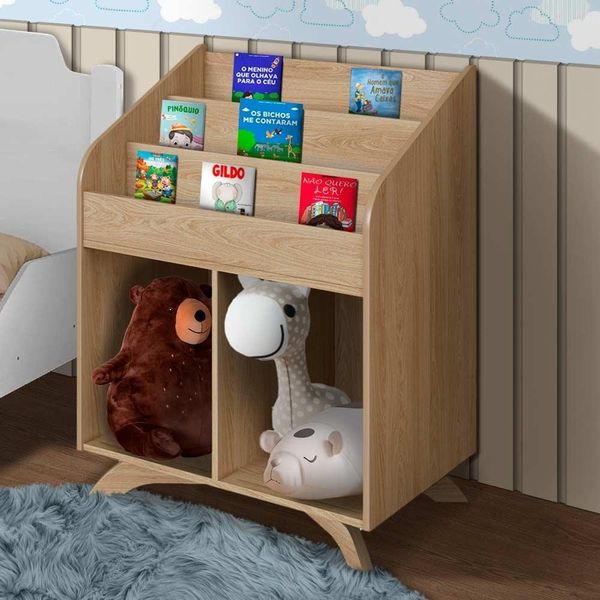 Estante Para Livros Infantil Aveiro Oak Veguas Shop Jm