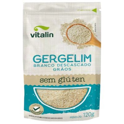 Gergelim Branco Descascado Sem Glúten Vitalin 120g