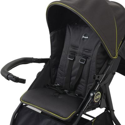 Carrinho De Bebê Burigotto Cr3 De 0 Até 15kg Para Passeio Cinza Escuro Com Neon