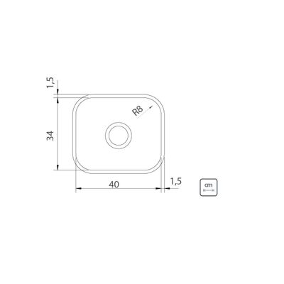 Cuba de Embutir Tramontina 40 x 34 x 14 cm Basic 40 BL Standard em Aço Inox Sem Válvula