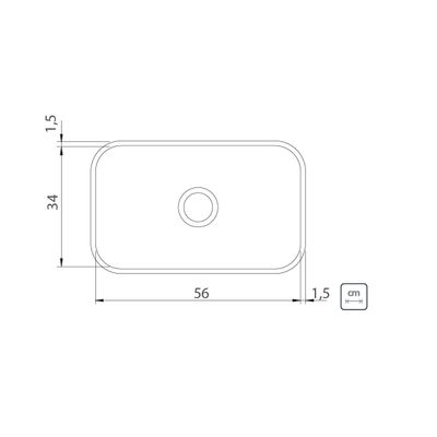 Cuba de Embutir Tramontina 56 x 34 x 14 cm Basic 56 BL Standard em Aço Inox Sem Válvula