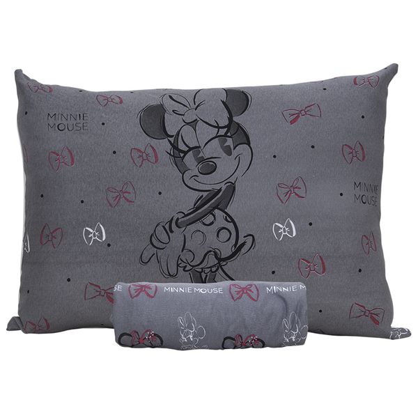 Jogo de Cama Portallar Solteiro Malha Mista Disney Minnie Style 2 Pçs Grafite Cinza