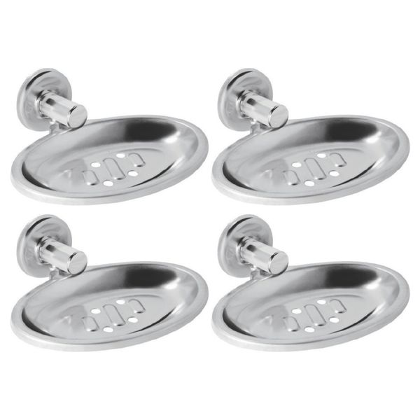 Kit 4 Saboneteira De Parede Oliveira Em Aço Inox E Alumínio Kit 4 Saboneteira De Parede Oliveira Em Aço Inox E Alumínio