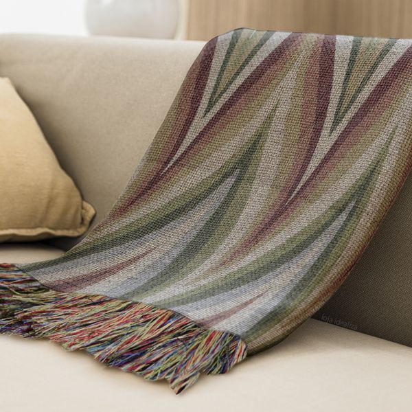 Manta Xale Sofá Jacquard Rústico Alto Padrão 1,40x2,00 M96