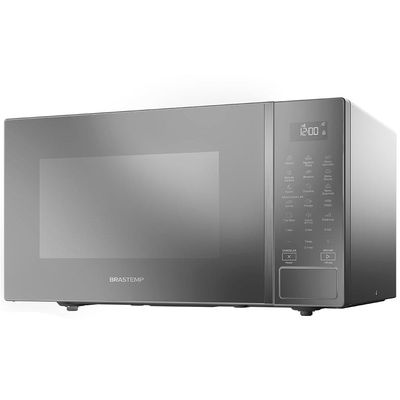 Forno de Micro-ondas Brastemp BMS46AR Alta Capacidade com 18 Receitas Pré-Programadas 32L Prata / 220V