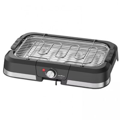 Churrasqueira Elétrica Britânia BCQ40 com Seletor de Temperatura e Revestimento Antiaderente Preto e Inox / 110V