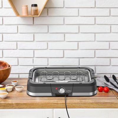 Churrasqueira Elétrica Britânia BCQ40 com Seletor de Temperatura e Revestimento Antiaderente Preto e Inox / 110V