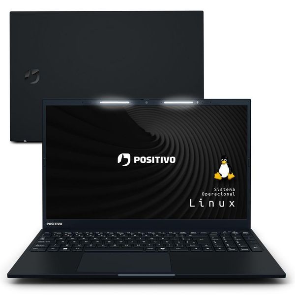 Notebook Positivo Vision R15 AMD Ryzen 7-5700U Linux 8GB RAM 512GB SSD 15.6” Full HD Lumina Bar - Preto