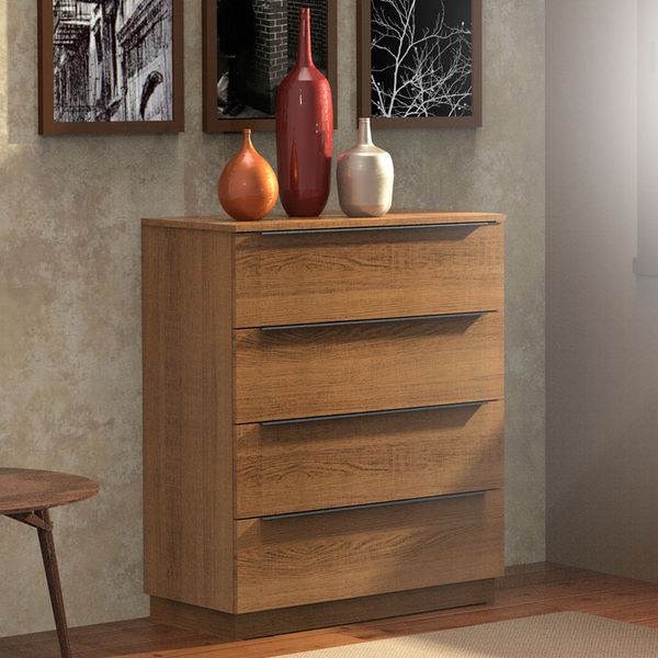 Comoda Madesa 4 Gavetas Rustic Cor:Rustic