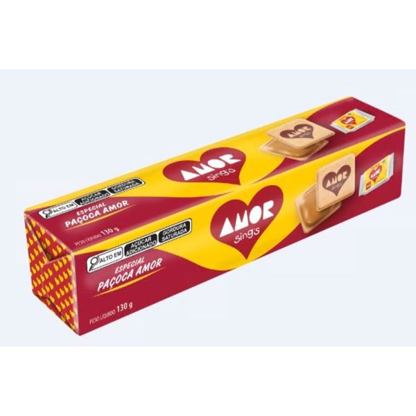 Arcor Biscoito Recheado Paçoca Amor 130 gramas