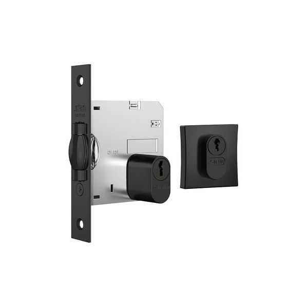 FECHADURA ROLETE PIVOTANTE STAM 1005 PRETA PRETO QUADRADA BLACK 45 MM