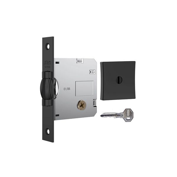 FECHADURA ROLETE PIVOTANTE STAM 1005 PRETA PRETO TETRA CHAVE QUADRADA BLACK 45 MM