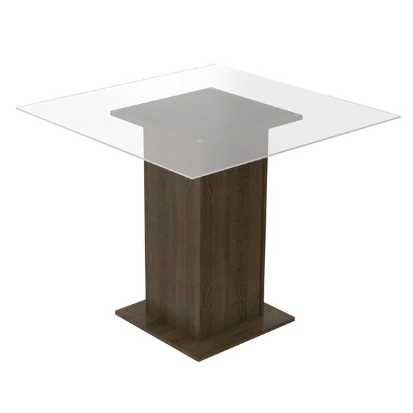 Mesa Madesa com Tampo de Vidro 5295A Rustic Cor:Rustic Mesa Madesa com Tampo de Vidro 5295A Rustic Cor:Rustic