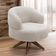 Poltrona Decorativa Giratória Sala de Estar Living Seven F04 Bouclê Cru - Lyam Decor