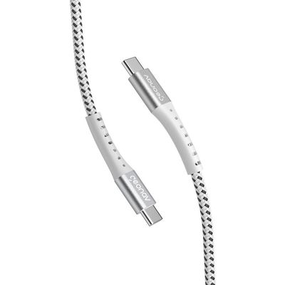 Cabo USB-C ESC06WT em Nylon Trançado Geonav 1,2 metro Branco