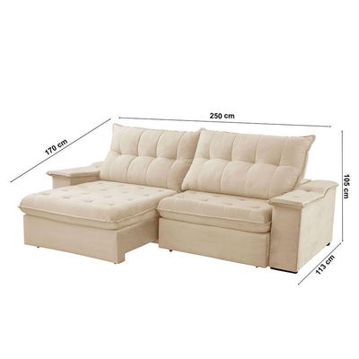 Sofá Lua Linho 02 Módulos 100 Cm B25cm Meu Sofá Online A294 Linho Creme