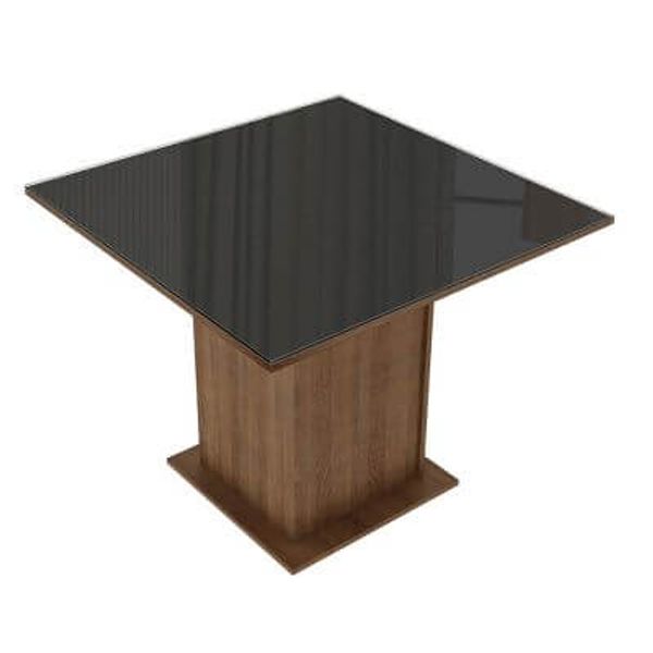 Mesa Madesa Quadrada Tampo de Vidro 5363 Rustic/Preto Cor:Rustic/Preto Mesa Madesa Quadrada Tampo de Vidro 5363 Rustic/Preto Cor:Rustic/Preto