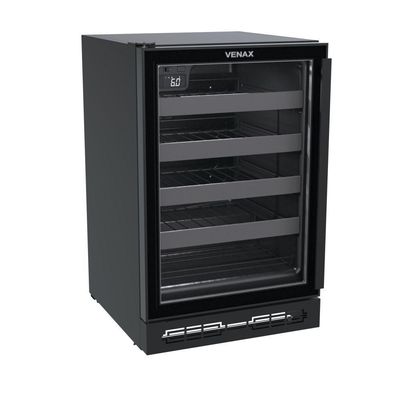 Adega Venax Cave In 100 Porta Invertida 82L Com Opção De Embutir Preto Fosco 127V