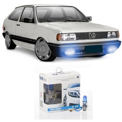 Kit Lâmpadas Super Branca 8500k Farol de Milha Volkswagen Gol G1 Quadrado 1987 à 1994