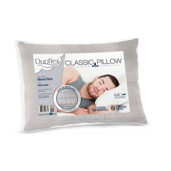 Travesseiro Classic Pillow 50cm x 70cm Duoflex Branco