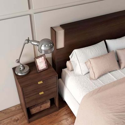 Cabeceira para Cama Box Casal e Queen Diplomata com Revestimento em Finish Foil Bartira Café/Avelã