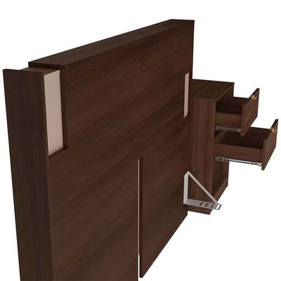Cabeceira para Cama Box Casal e Queen Diplomata com Revestimento em Finish Foil Bartira Café/Avelã