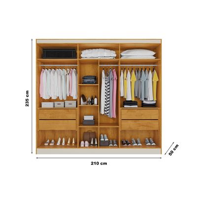 Guarda-Roupa Europa Mademarques Sicilia 2 Portas e 4 Gavetas 210cm Peroba