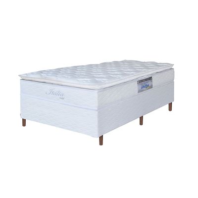 Cama Box Solteiro Umaflex Itália com Pillow Top e Molas Ensacadas 71x96x205 cm Branco