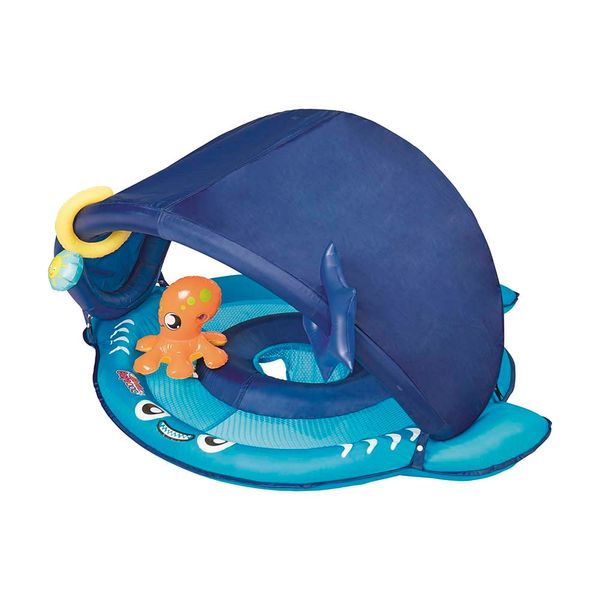 Boia Tubarão com Fralda e Para-Sol Sortida - Azul Boia Tubarão com Fralda e Para-Sol Sortida - Azul