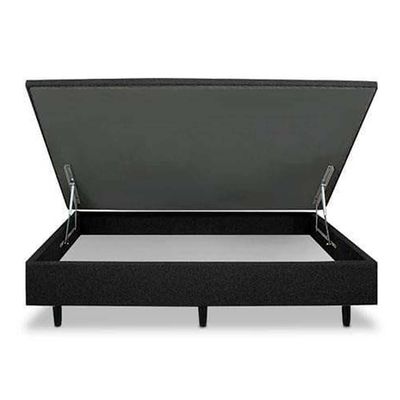 Colchão de Casal Umaflex New Itália D26 Pillow Top + Base Box MGA Lift Cotton com Baú e Pistão à Gás Preto