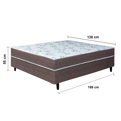 Guarda-Roupa Casal Bartira Napoli UP 6 Portas e 4 Gavetas + Cama Box Conjugada Casal Umaflex New Florença Café