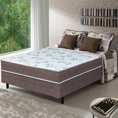 Guarda-Roupa Casal Bartira Napoli UP 6 Portas e 4 Gavetas + Cama Box Conjugada Casal Umaflex New Florença Café