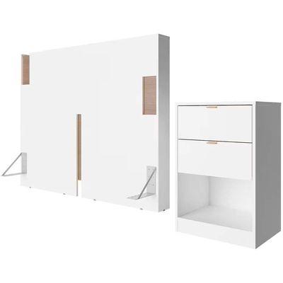 Cabeceira para Cama Box Casal e Queen Diplomata com Revestimento em Finish Foil Bartira Branco Fosco