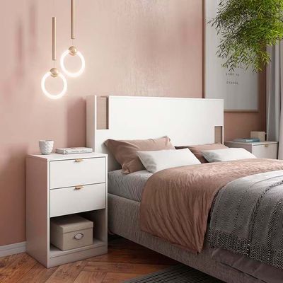 Cabeceira para Cama Box Casal e Queen Diplomata com Revestimento em Finish Foil Bartira Branco Fosco