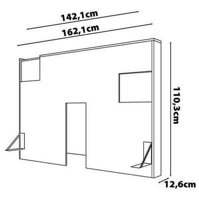 Cabeceira para Cama Box Casal e Queen Diplomata com Revestimento em Finish Foil Bartira Branco Fosco