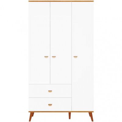 Guarda Roupa Infantil Bartira Ternura com 3 Portas 2 Gavetas e 5 Nichos Branco Wood