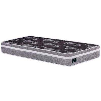 Colchão de Solteiro Versalitis D33 Globalflex + Base Box MGA Lift Cotton com Baú e Pistão à Gás Cinza/Branco/Preto Floral