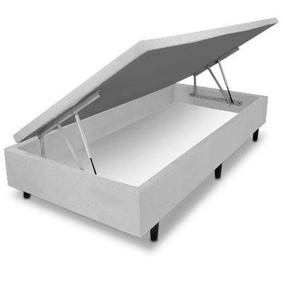 Colchão de Solteiro Versalitis D33 Globalflex + Base Box MGA Lift Cotton com Baú e Pistão à Gás Cinza/Branco/Preto Floral