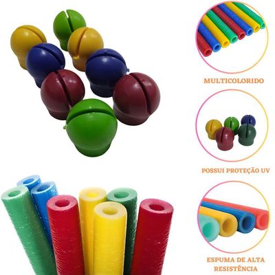 Trampolim Cama Elástica Pula Pula 1,40m Pequena Colorida Infantil Playground